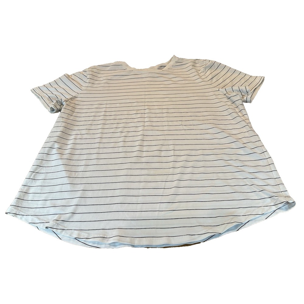Lululemon‎ Womens T-Shirt Black White Striped Size 10